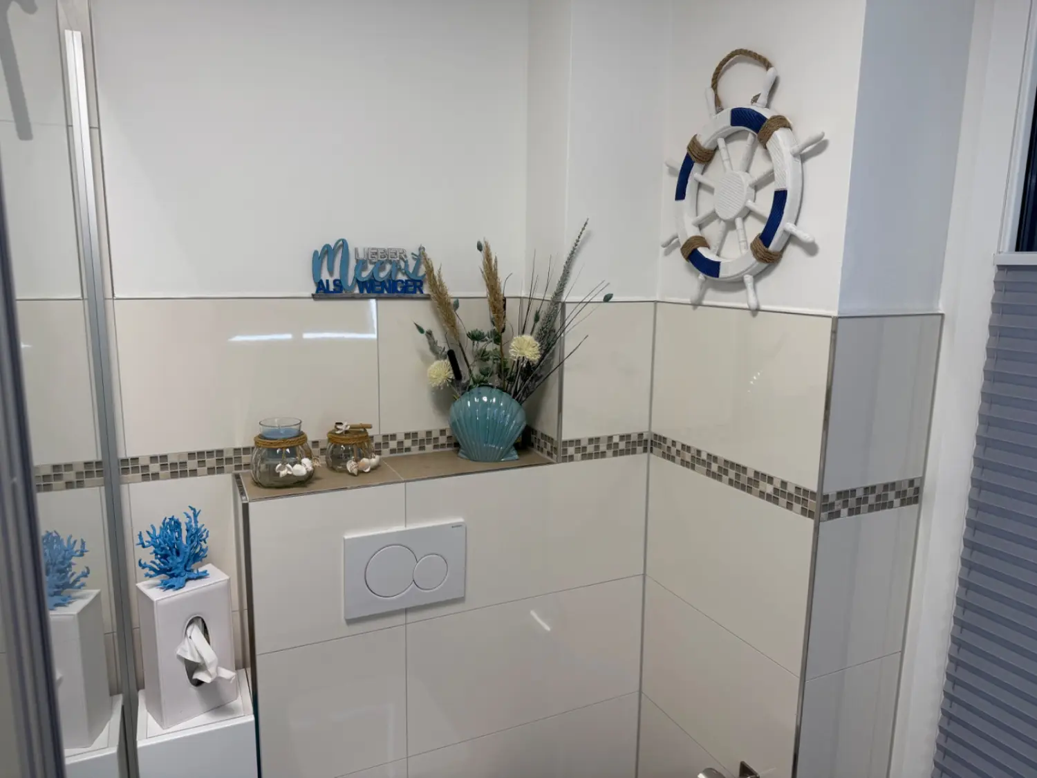 Badezimmer von Ferienwohnung Heimathafen & Hafenkante