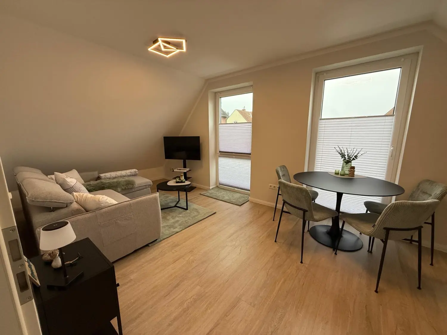 Wohnzimmer von Ferienwohnung Heimathafen & Hafenkante