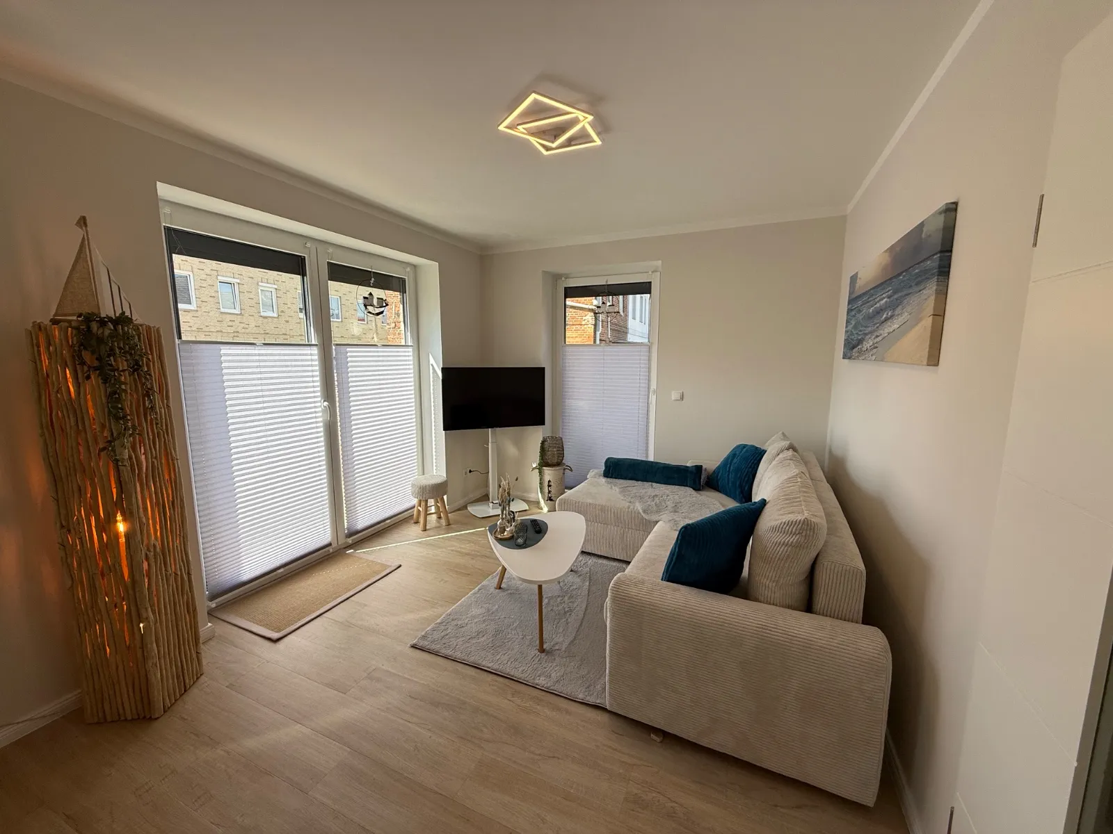 Wohnzimmer von Ferienwohnung Heimathafen & Hafenkante