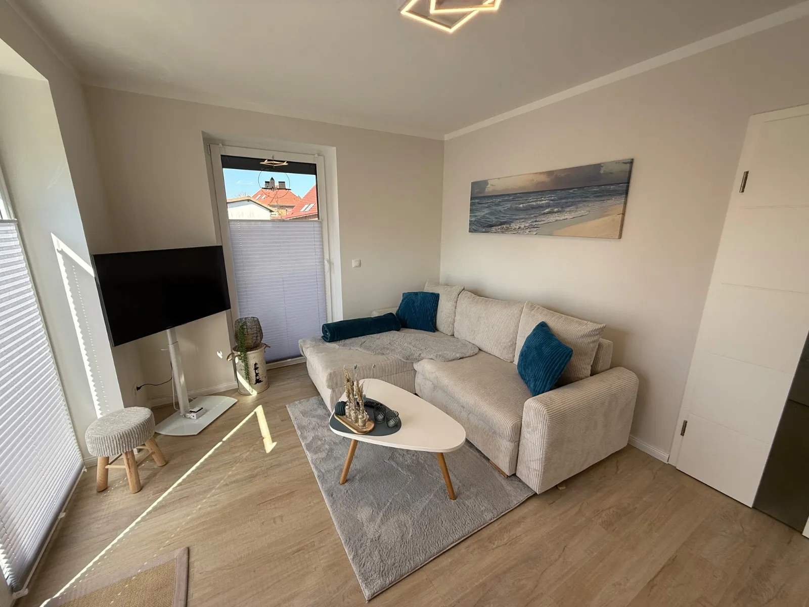 Wohnzimmer von Ferienwohnung Heimathafen & Hafenkante