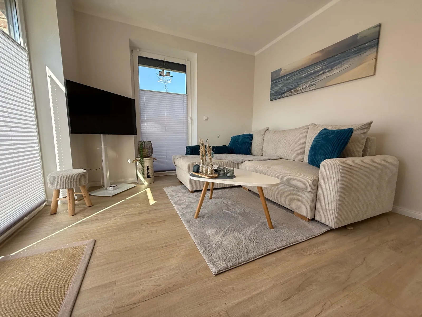 Wohnzimmer von Ferienwohnung Heimathafen & Hafenkante