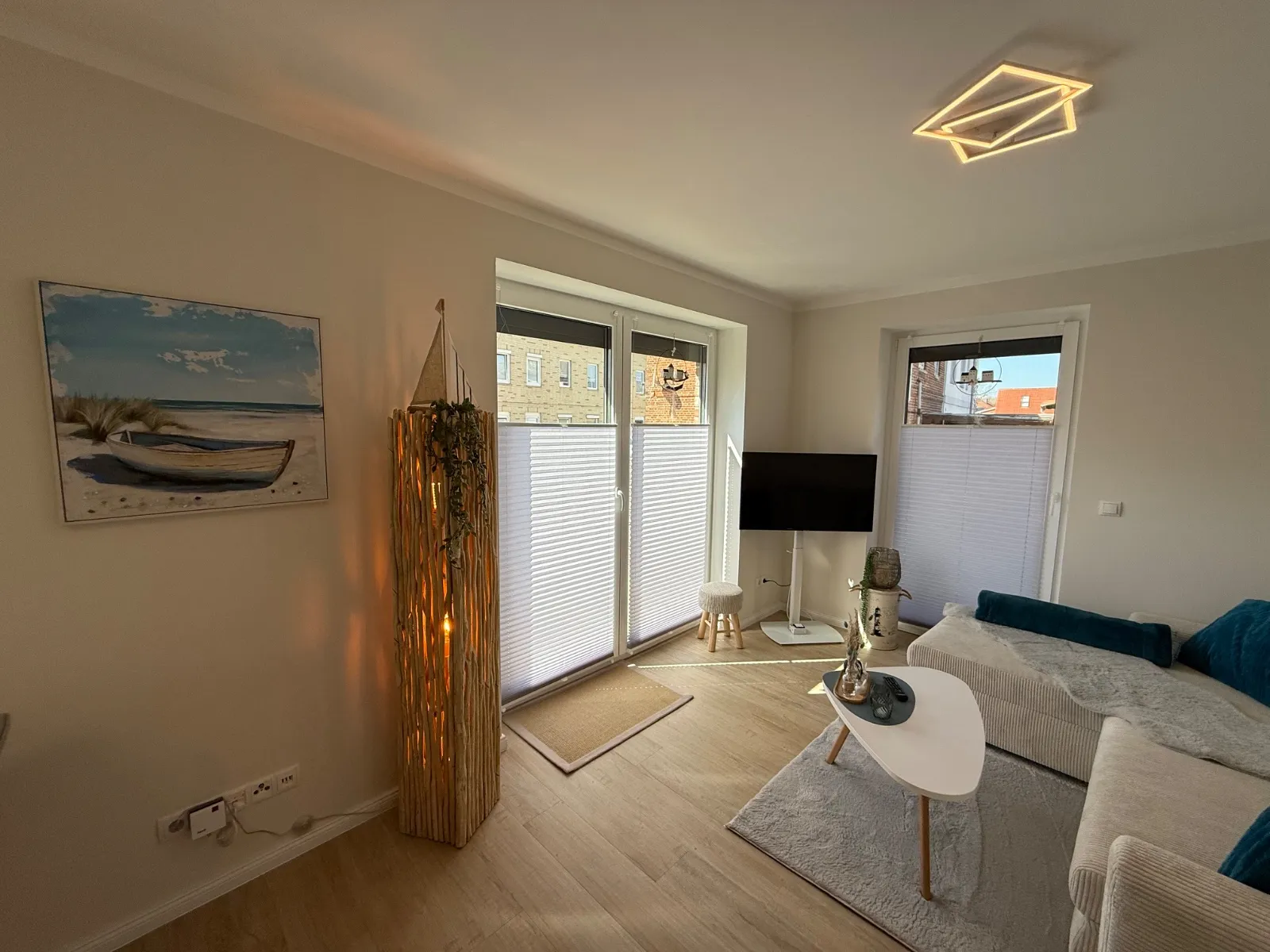 Wohnzimmer von Ferienwohnung Heimathafen & Hafenkante